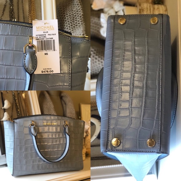 NEW! Michael Kors Large Ellis Leather Satchel - Picture 7 of 8